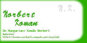 norbert koman business card